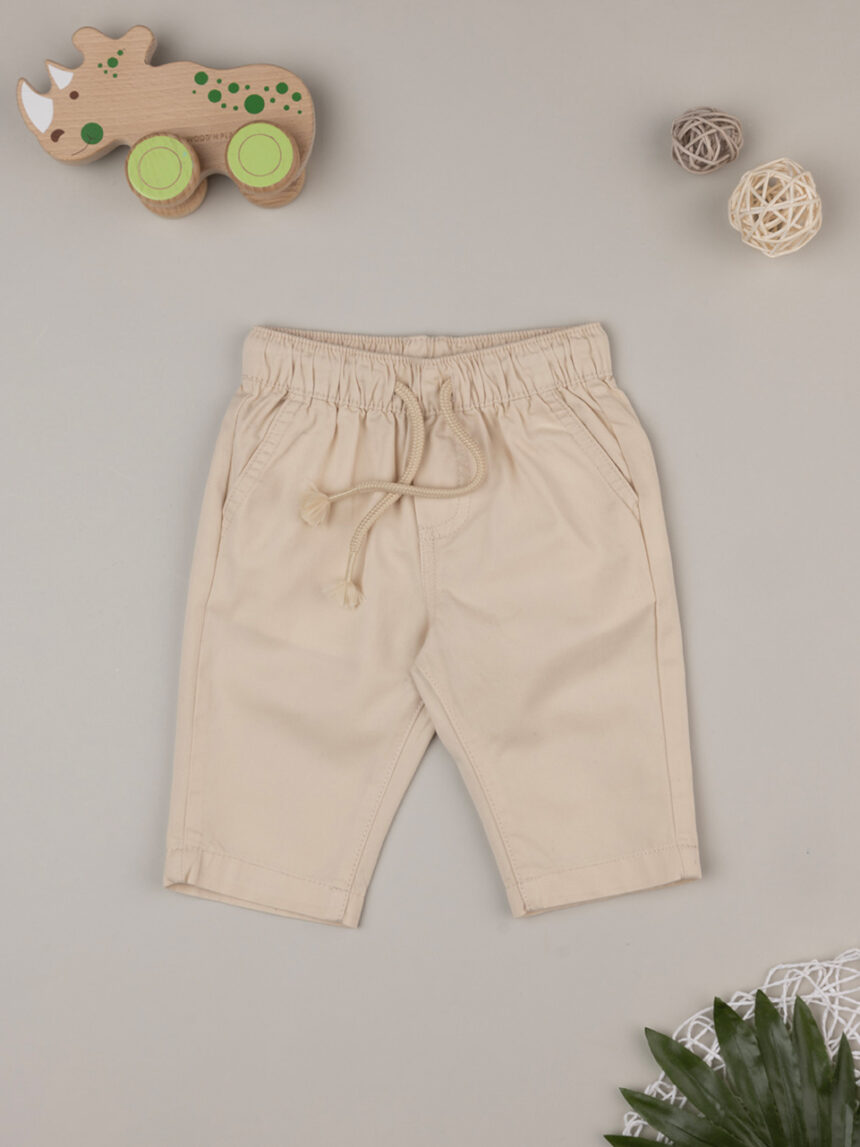 Pantalón beige niño en popelín - Prénatal