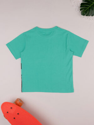 Camiseta infantil verde de manga corta con estampado - Prénatal