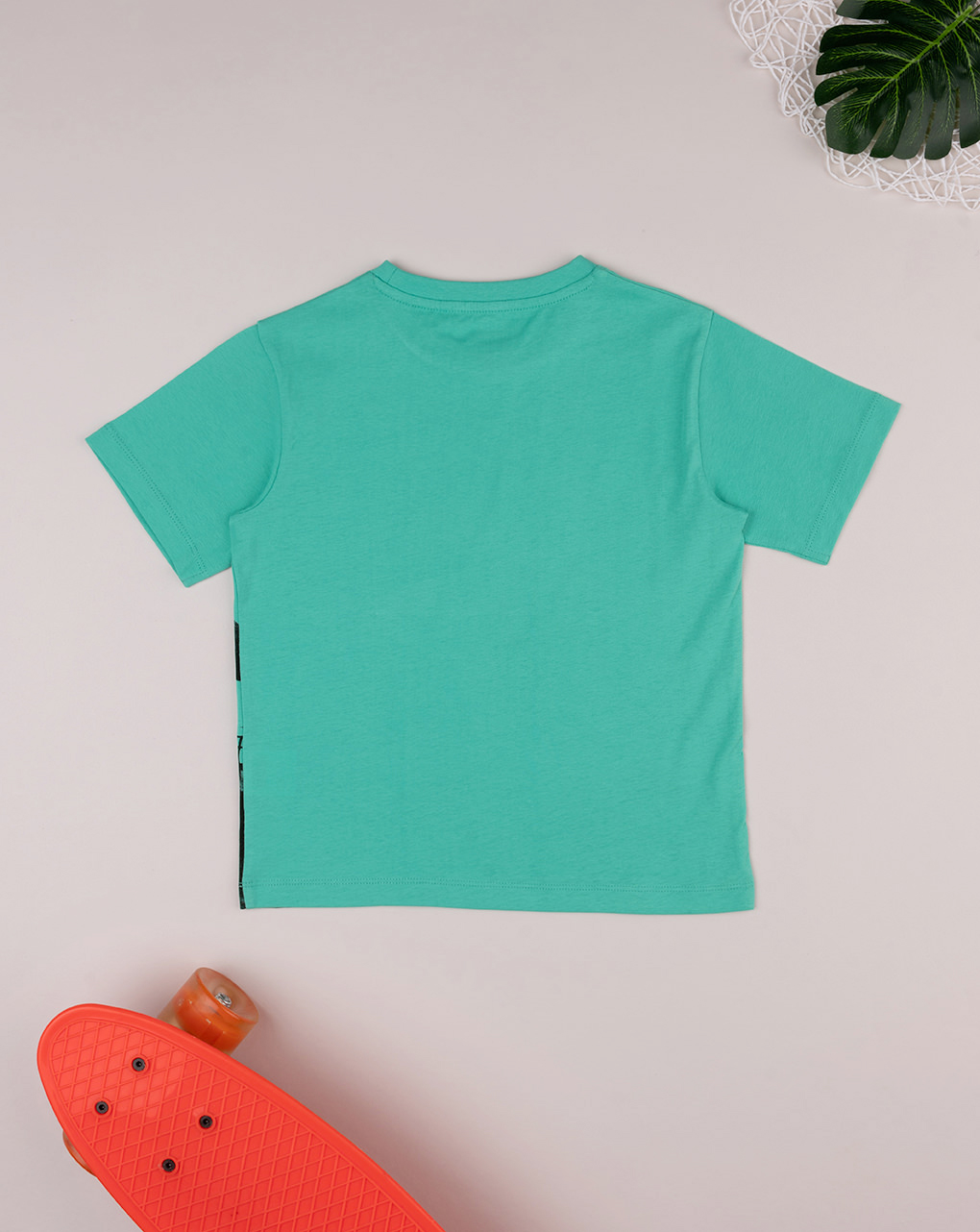 Camiseta infantil verde de manga corta con estampado - Prénatal