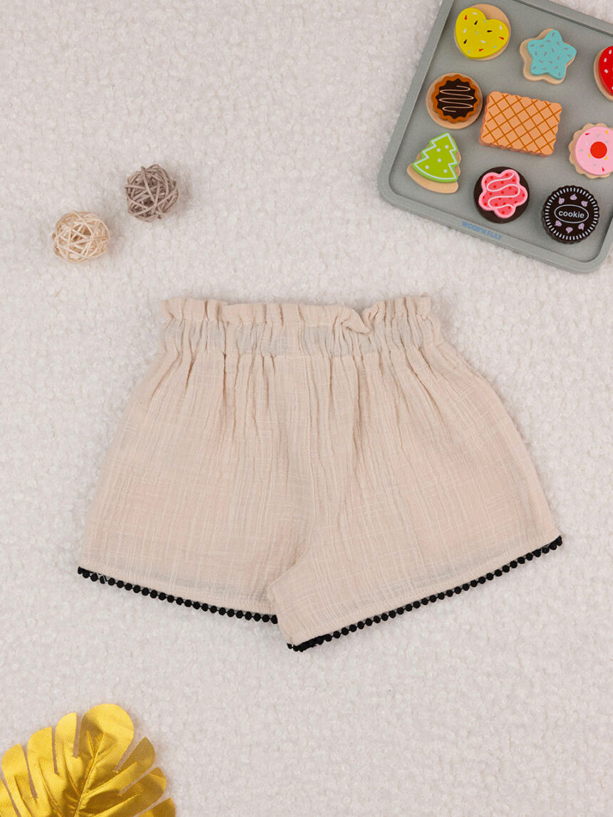 Pantalones cortos color beige para niña - Prénatal