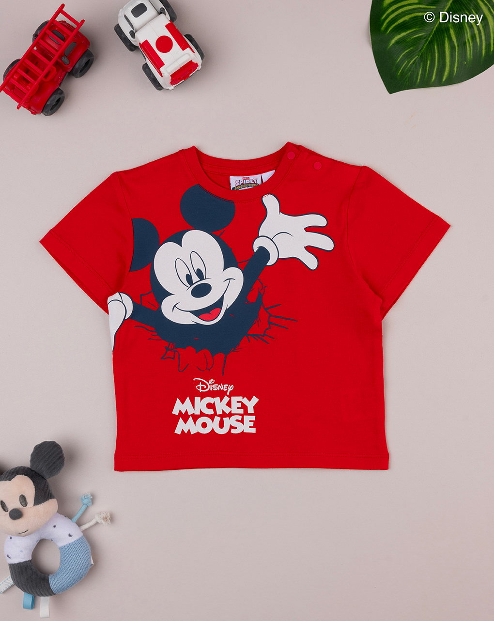 Camiseta bimbo rossa mickey mouse - Prénatal
