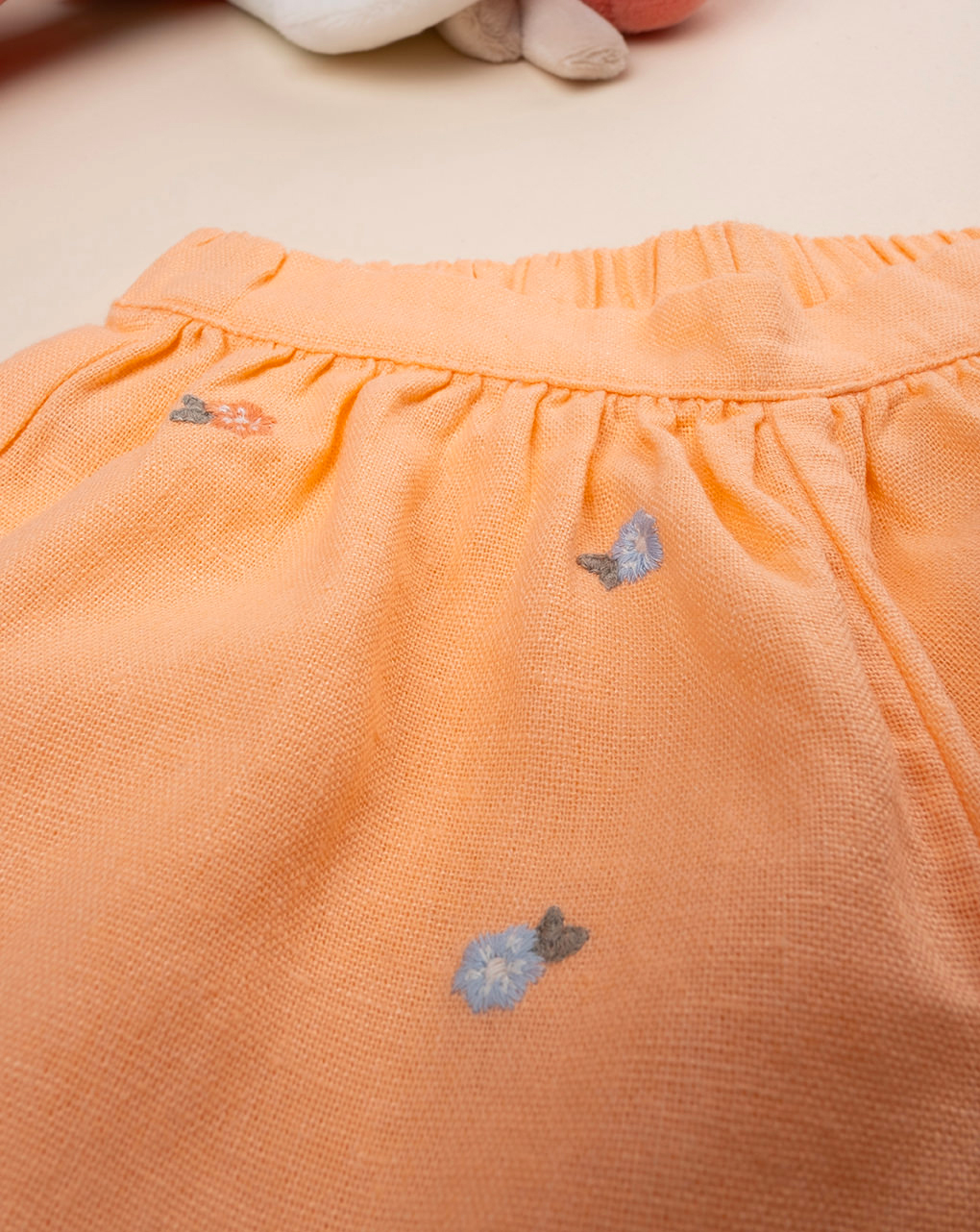 Conjunto niña blanco/naranja algodón orgánico - Prénatal