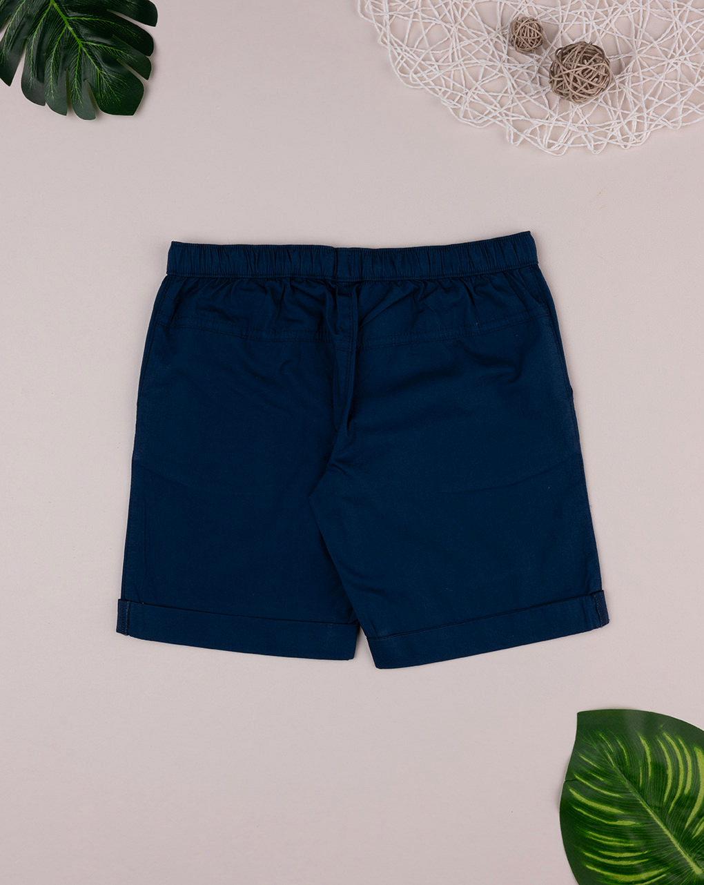 Pantalón corto informal de popelina para niños azul noche - Prénatal