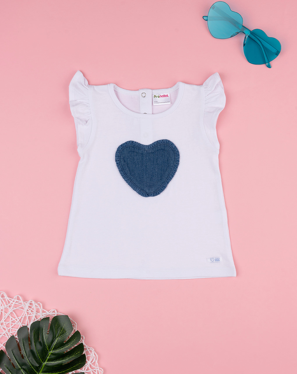 Camiseta corazón blanca de niña - Prénatal