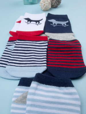 Pack 5 calcetines de bebé con rayas y bordados - Prénatal