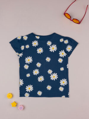 Camiseta azul de manga corta "daisies - Prénatal