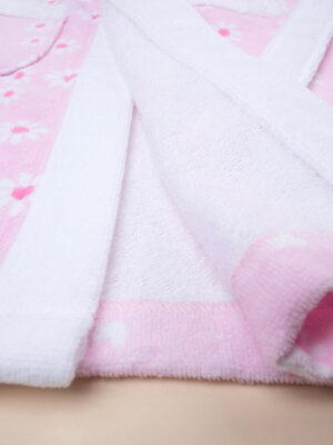 Albornoz de chenilla rosa para bebé niña - Prénatal
