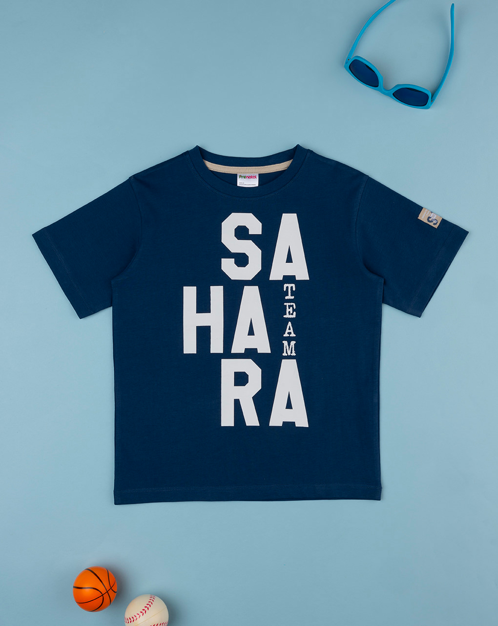 Camiseta azul bebé de manga corta - Prénatal