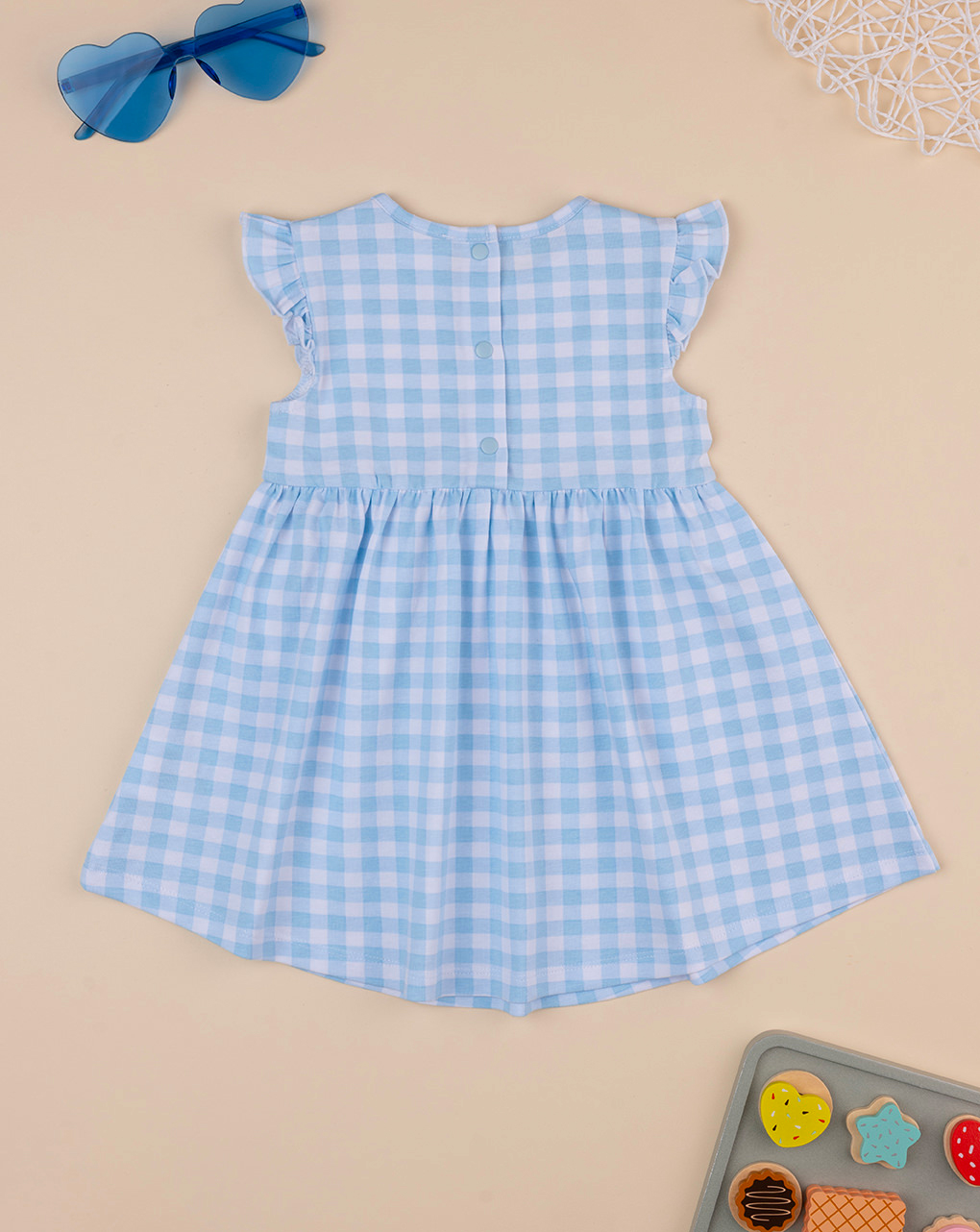 Vestido de verano de niña a cuadros azules - Prénatal