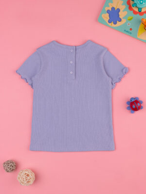 Camiseta morada casual de canalé para niña - Prénatal