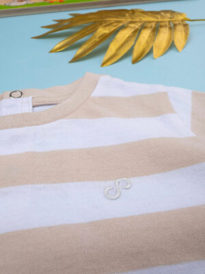 Camiseta para de rayas beige - Prénatal