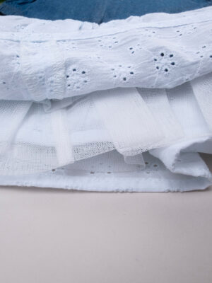 Vestido de algodón orgánico azul/gris de niña - Prénatal