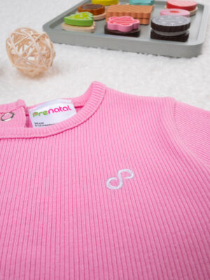 Camiseta casual de canalé para niña total deep pink - Prénatal