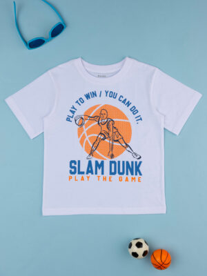 Camiseta informal de manga corta para niños baloncesto - Prénatal