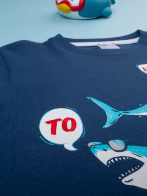 Camiseta azul de manga corta "sharks - Prénatal