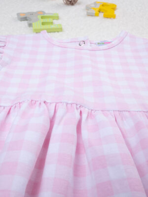 Vestido de verano a cuadros rosa de niña - Prénatal