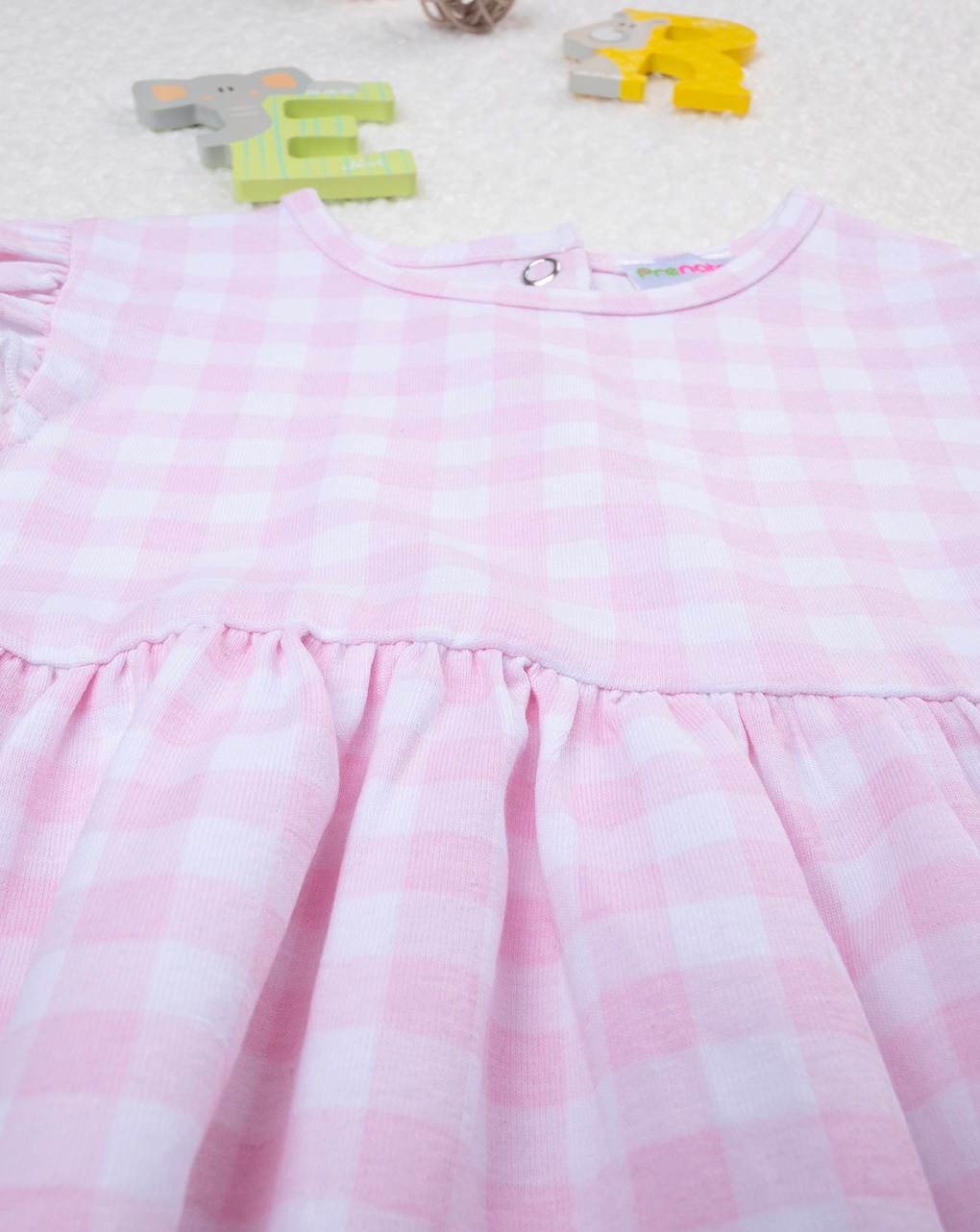 Vestido de verano a cuadros rosa de niña - Prénatal