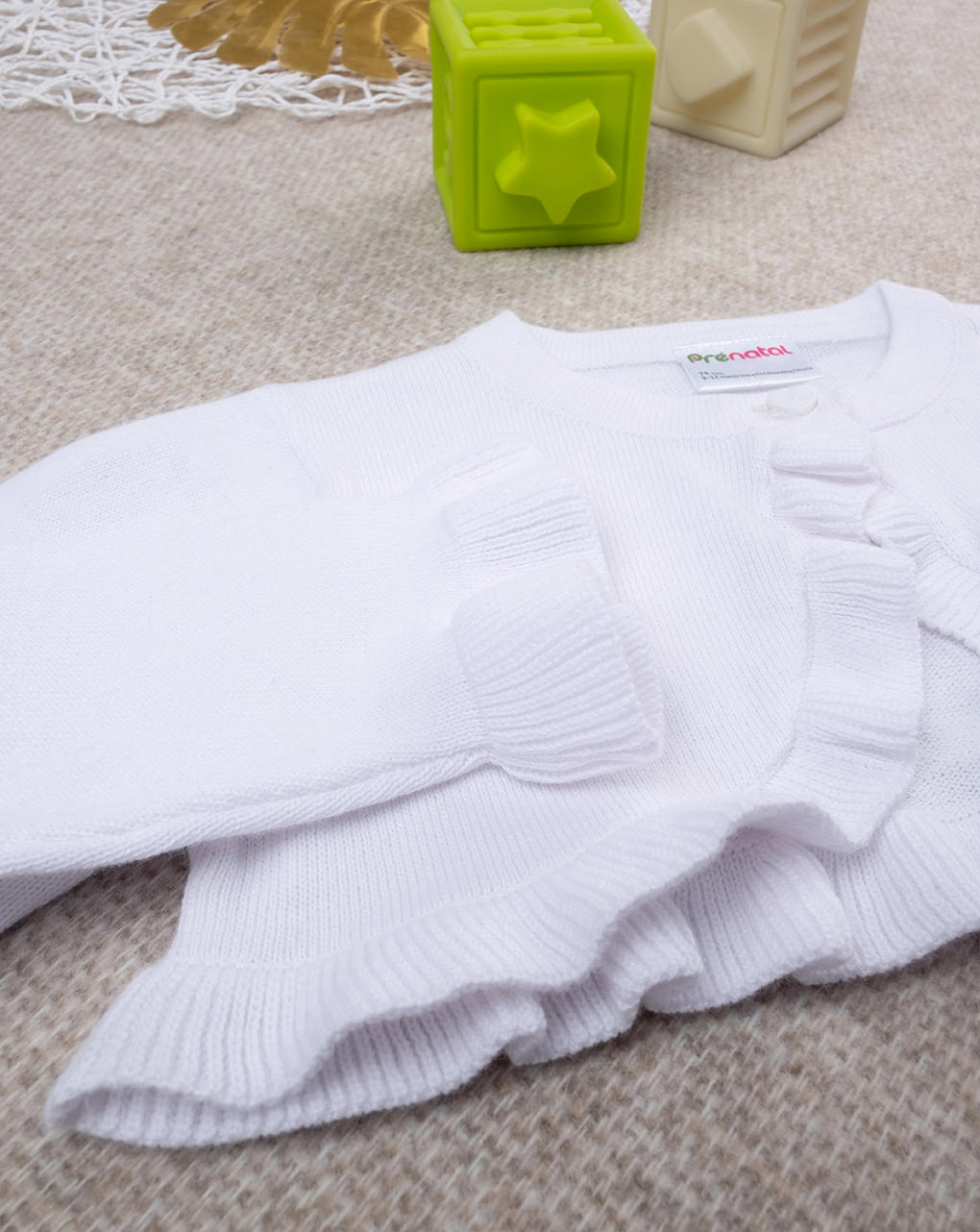 Cárdigan blanco de tricot para niña - Prénatal