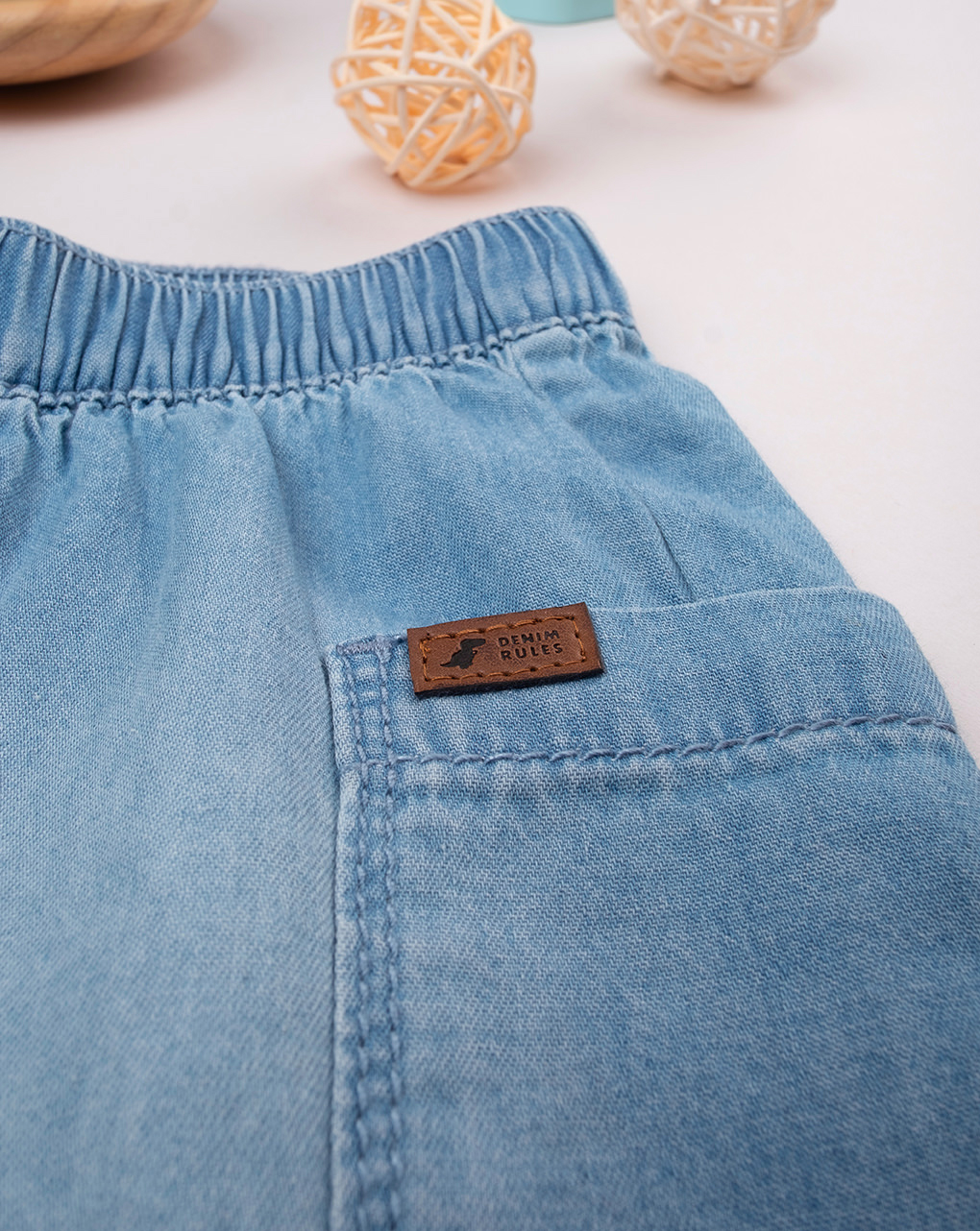 Pantalón corto de chambray niño oeko-tex - Prénatal