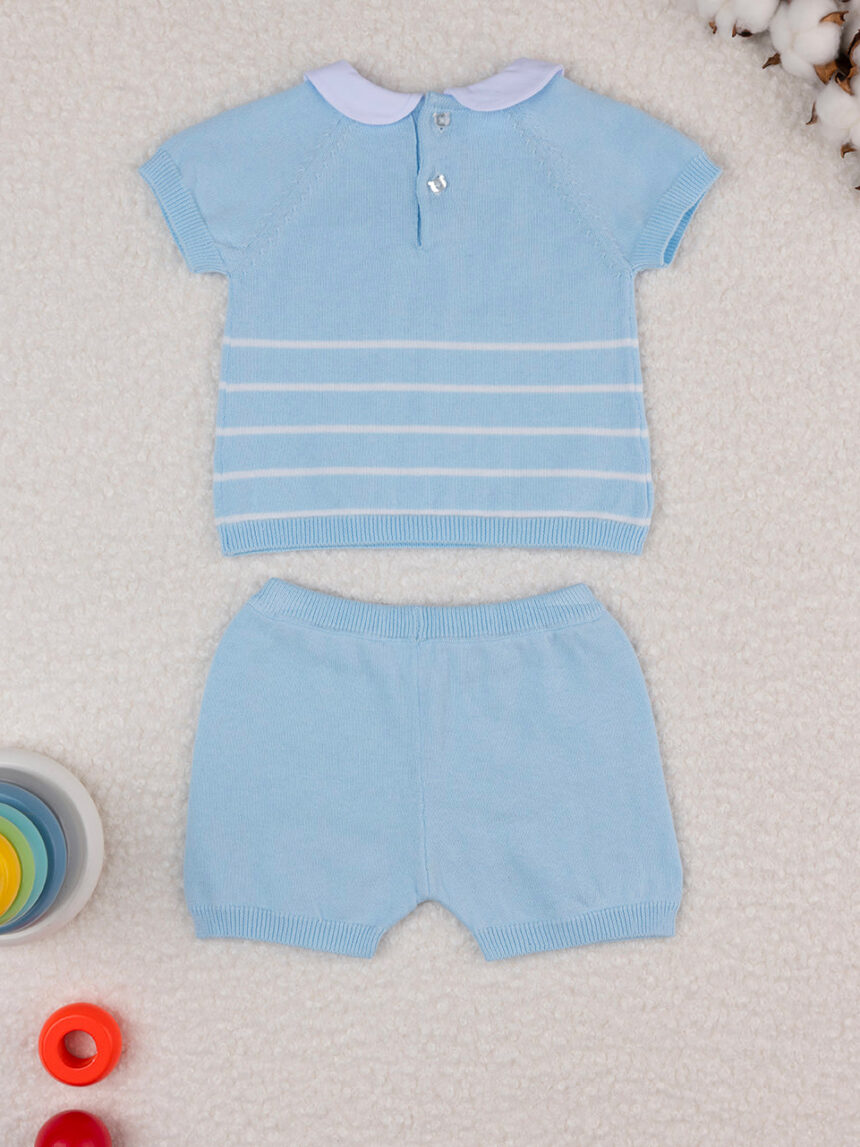 Traje tricot azul bebé - Prénatal