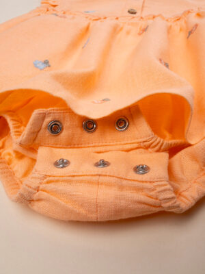 Pelele bebé niña naranja algodón orgánico - Prénatal