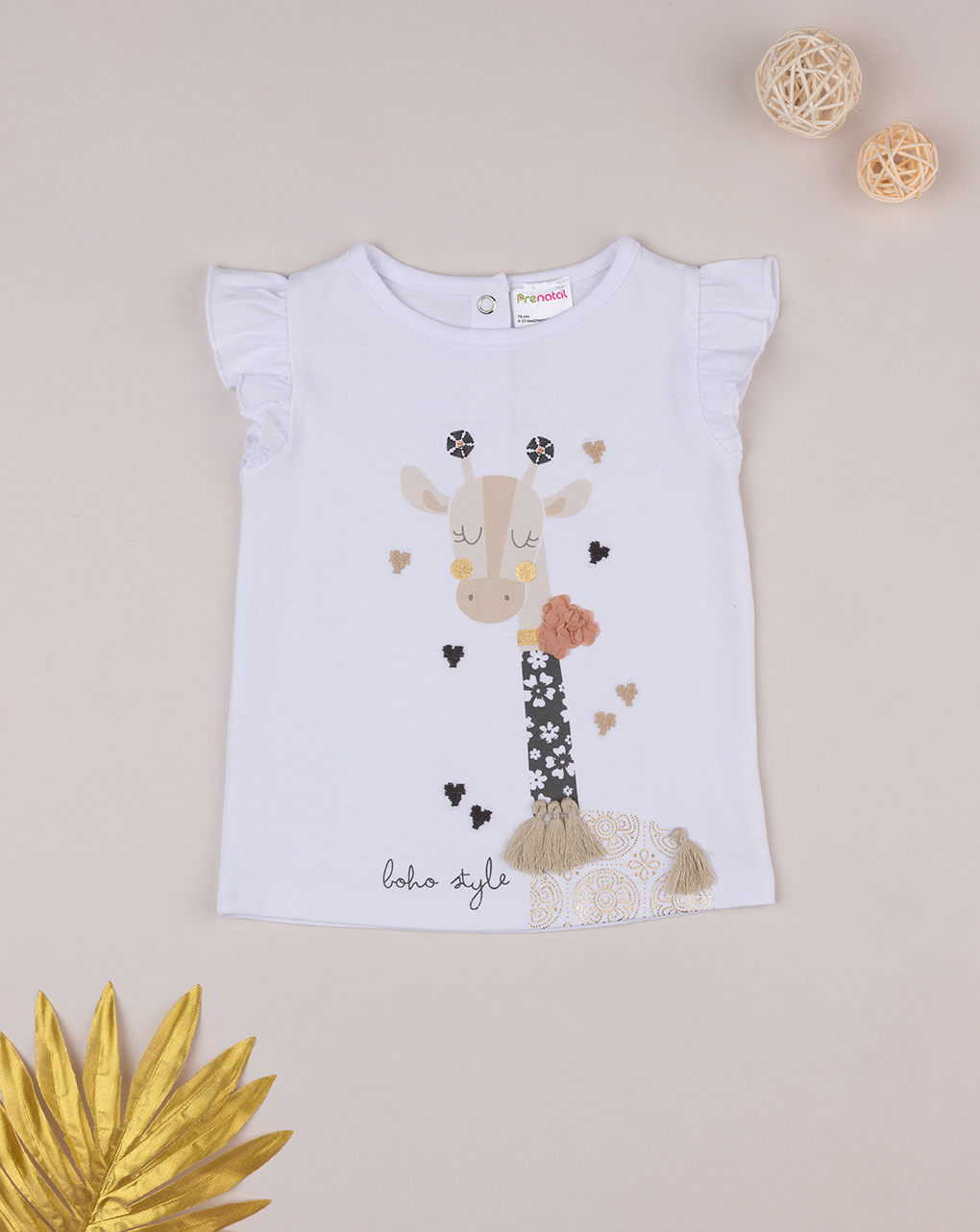 Camiseta de manga corta para niña "jirafa - Prénatal