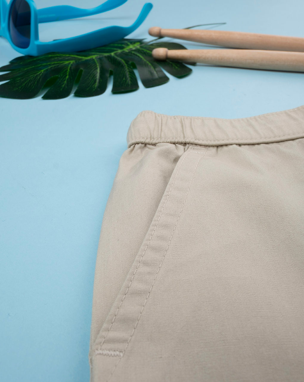 Pantalón corto informal de popelina para niño beige - Prénatal