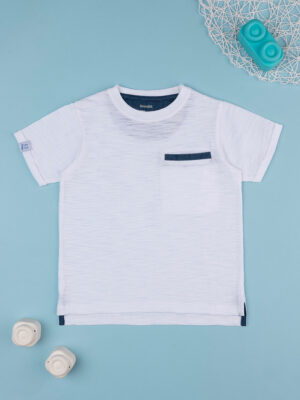 Camiseta blanca de niño con bolsillo - Prénatal