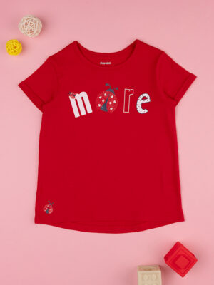 Camiseta roja de niña con estampado - Prénatal