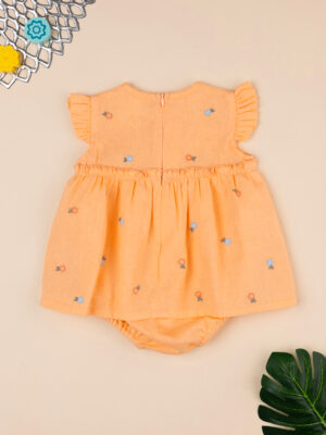 Pelele bebé niña naranja algodón orgánico - Prénatal