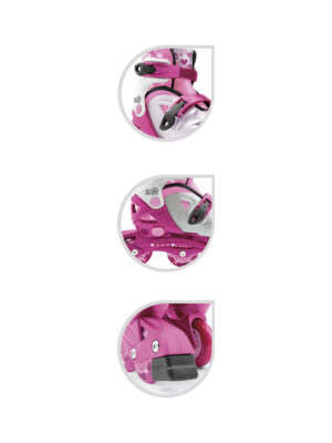 Pattini in linea 4 ruote rosa - taglia 31-35 - sun&sport - Sun&Sport