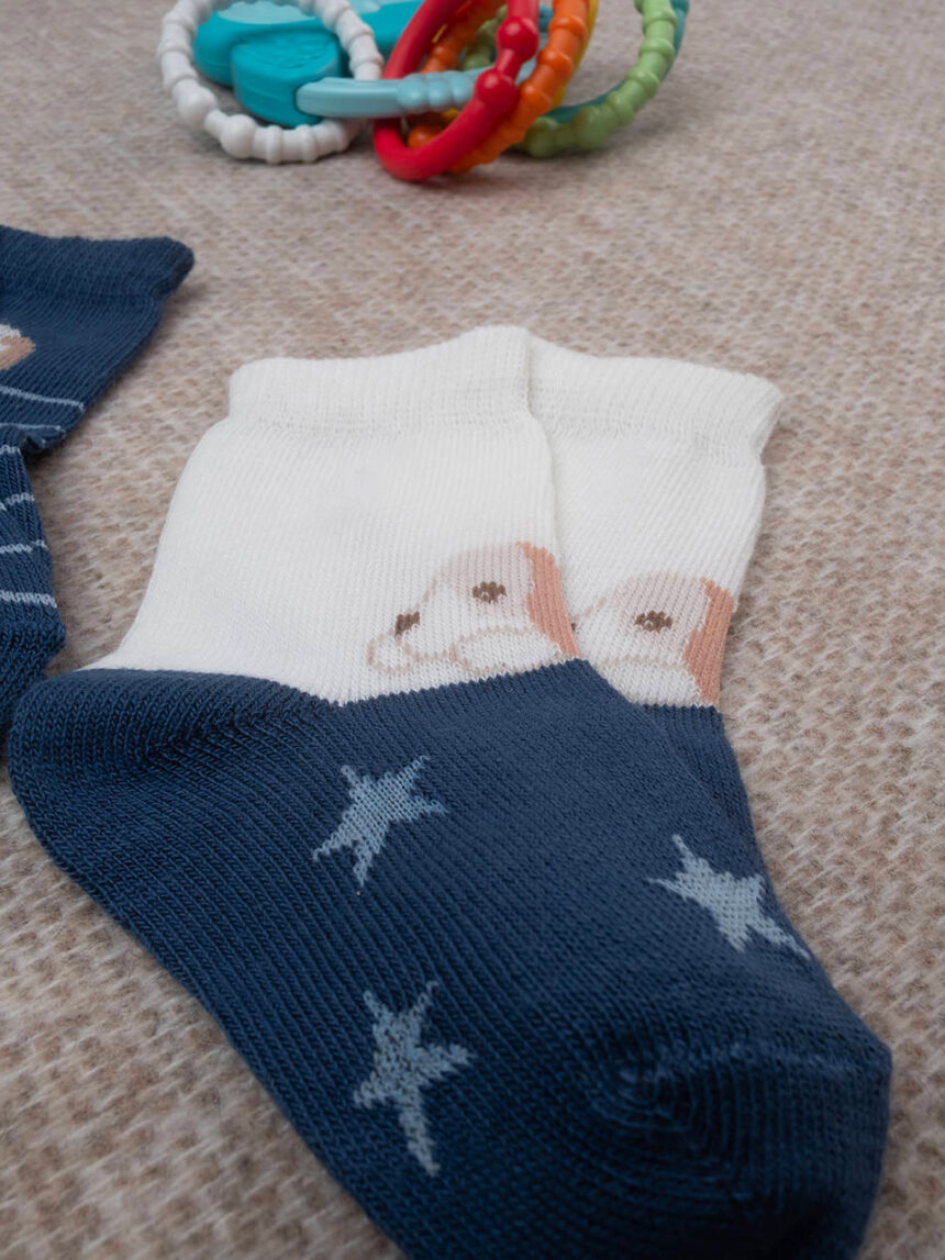 Lote de 2 calcetines de algodón ecológico para bebé - Prénatal