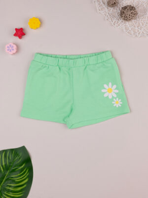 Pantalones cortos de rizo francés para niña con estampado de margaritas - Prénatal
