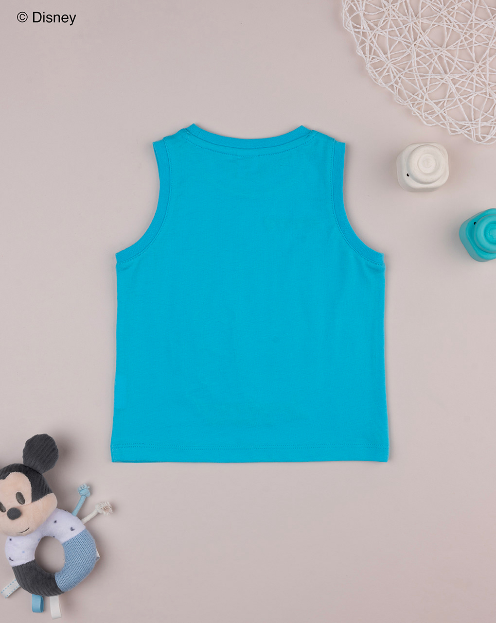 Camiseta de tirantes azul bebé de algodón orgánico - Prénatal