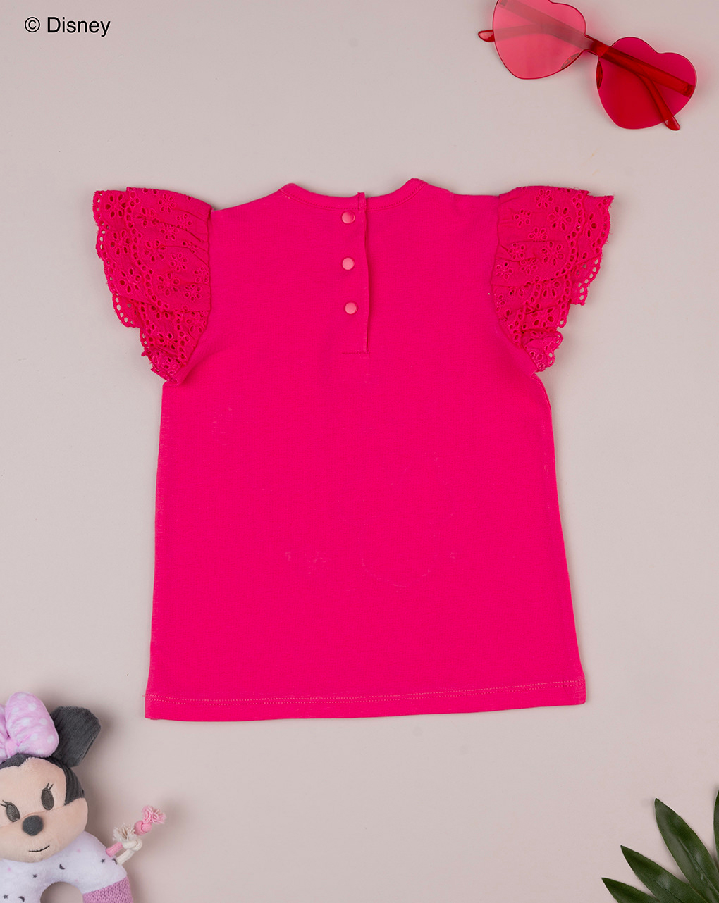 Camiseta rosa chillón para niñas "minnie" - Prénatal