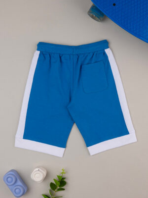 Bermuda para niños azul con bandas laterales blancas - Prénatal