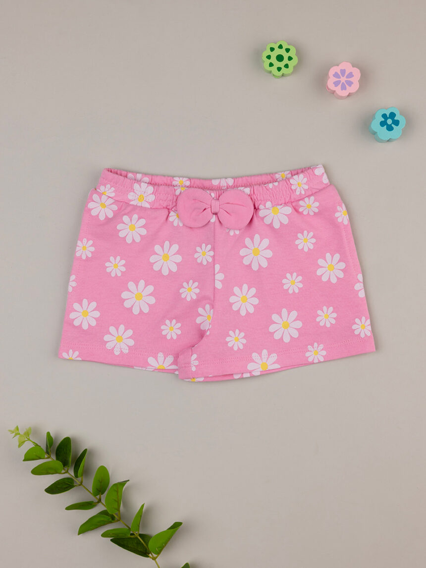 Pantalón corto rosa margaritas - Prénatal