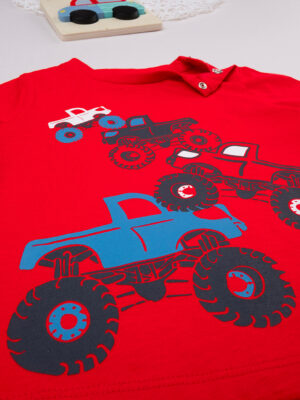 Camiseta roja para niños "vehículos" - Prénatal