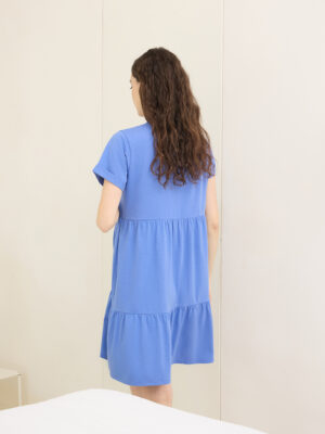 Vestido de maternidad con volantes azul claro - Prénatal