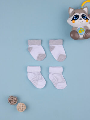 Lote de 2 calcetines recién nacido biambo y gris - Prénatal