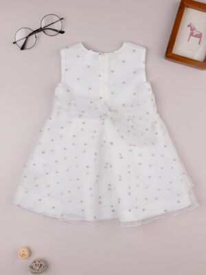 Vestido de organza blanco para bebé niña - Prénatal