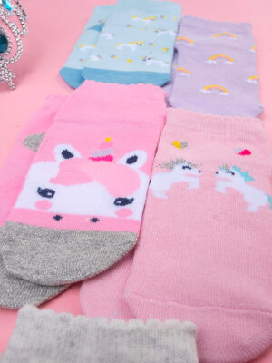 Lote de 5 calcetines cortos "unicornio" para niña - Prénatal