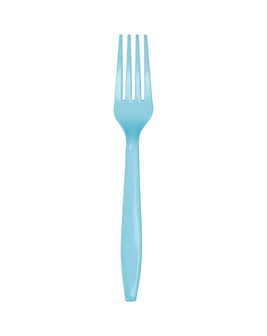 Tenedor de plástico h. 18 cm 24 unidades - azul claro pastel - Bigiemme