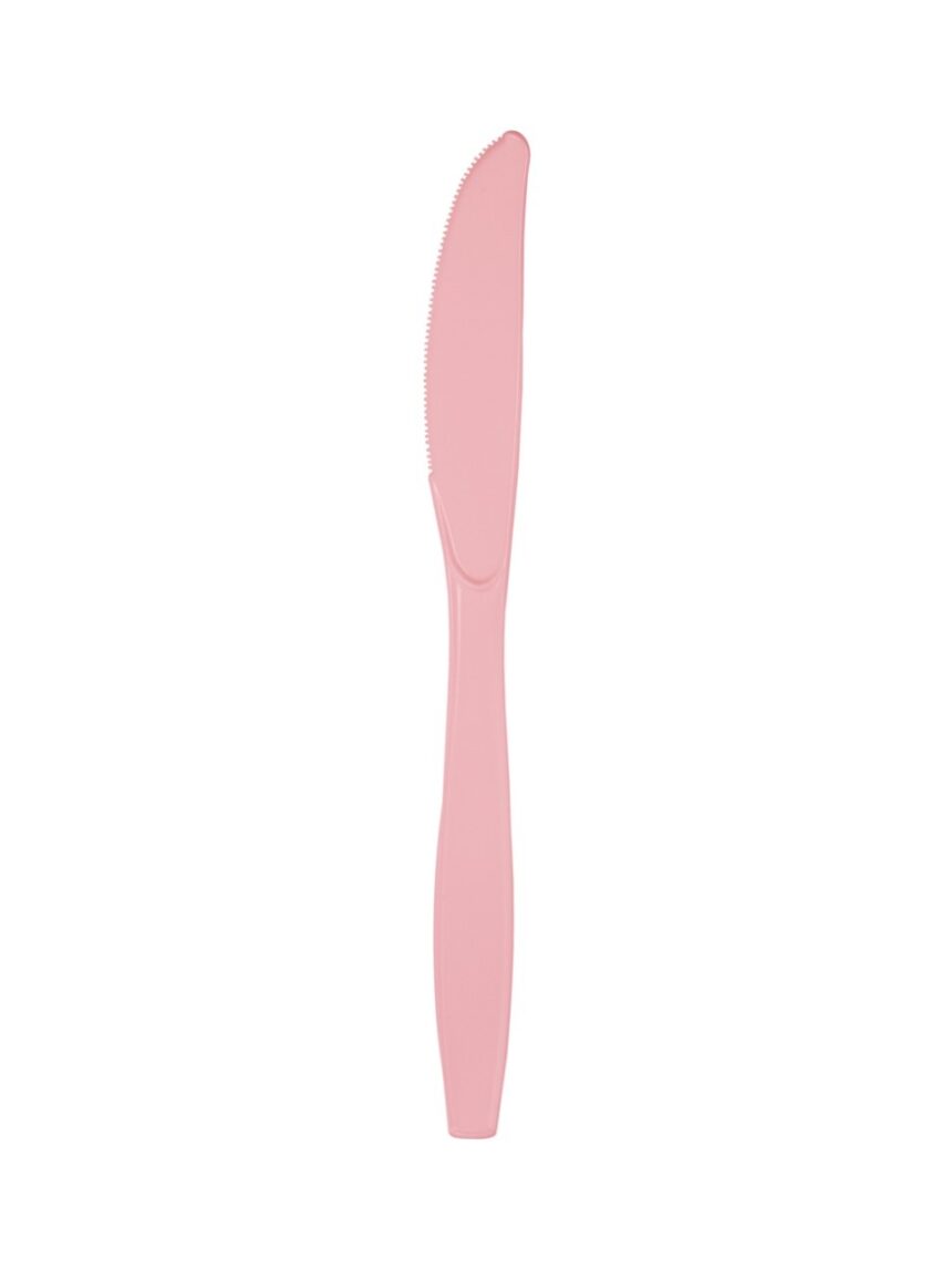 Cuchillo de plástico h.17 cm - 24 unidades - rosa pastel - Bigiemme