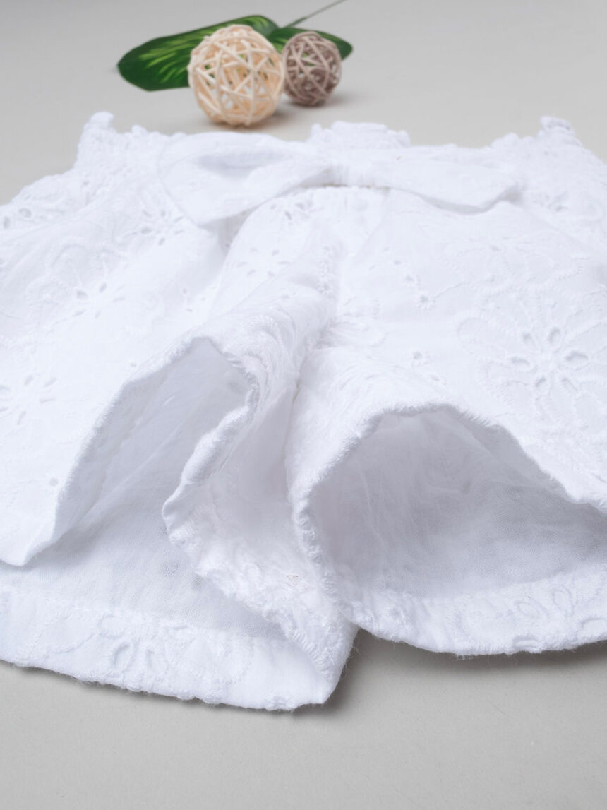 Pantalón corto sangallo blanco de niña - Prénatal