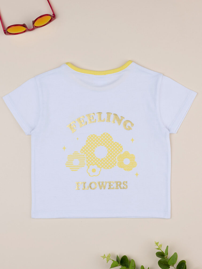 Camiseta de manga corta de niña amarilla - Prénatal